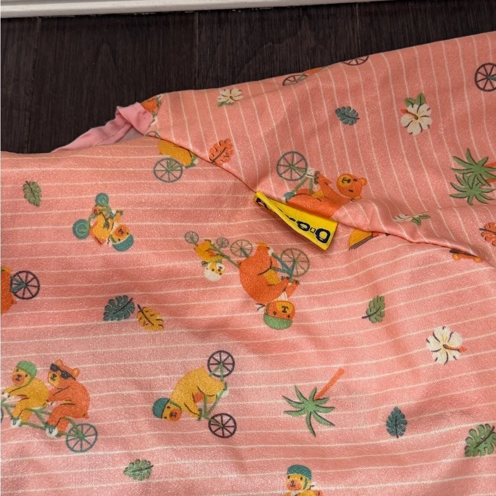 Bibado Pink Kids Bear Full Length Short Sleeve Bibs Toddler Girls - 3 BIBS